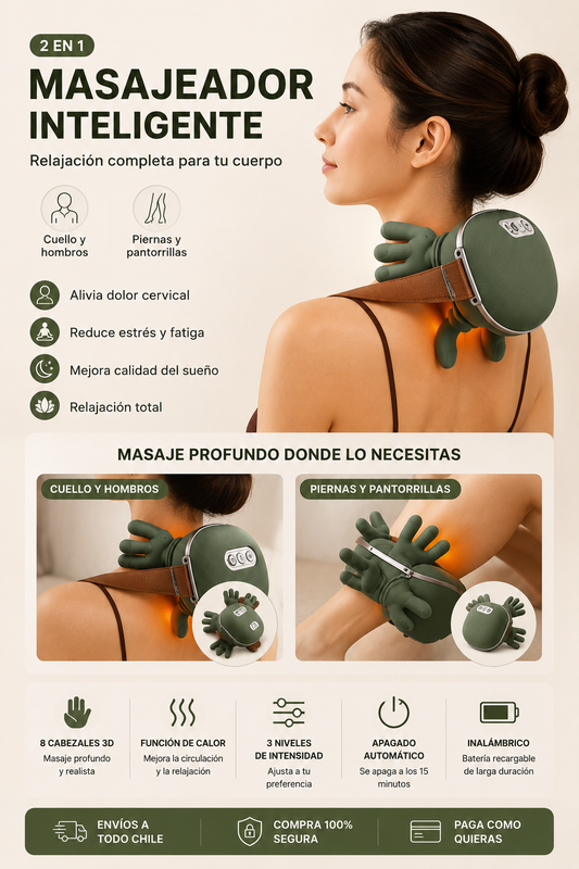 Masajeador Relajante Spa, calor incorporado
