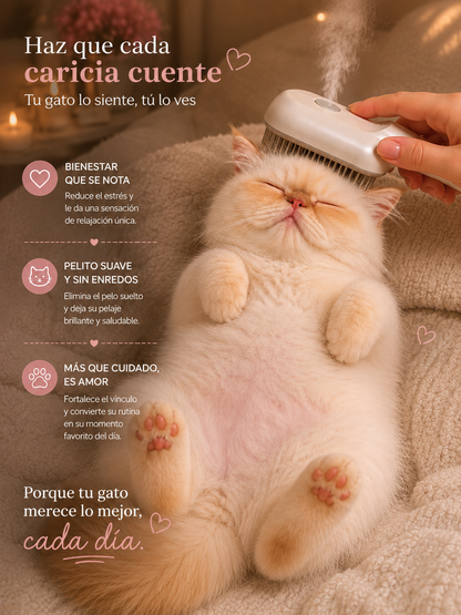 Cepillo a Vapor para Mascotas | Pelaje Limpio, Suave y Sin Enredos
