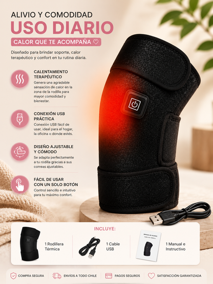 Rodillera Térmica USB – Alivio y Calor para tus Rodillas artritis
