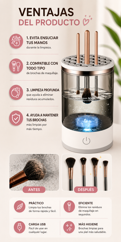 Limpiador de brochas de maquillaje