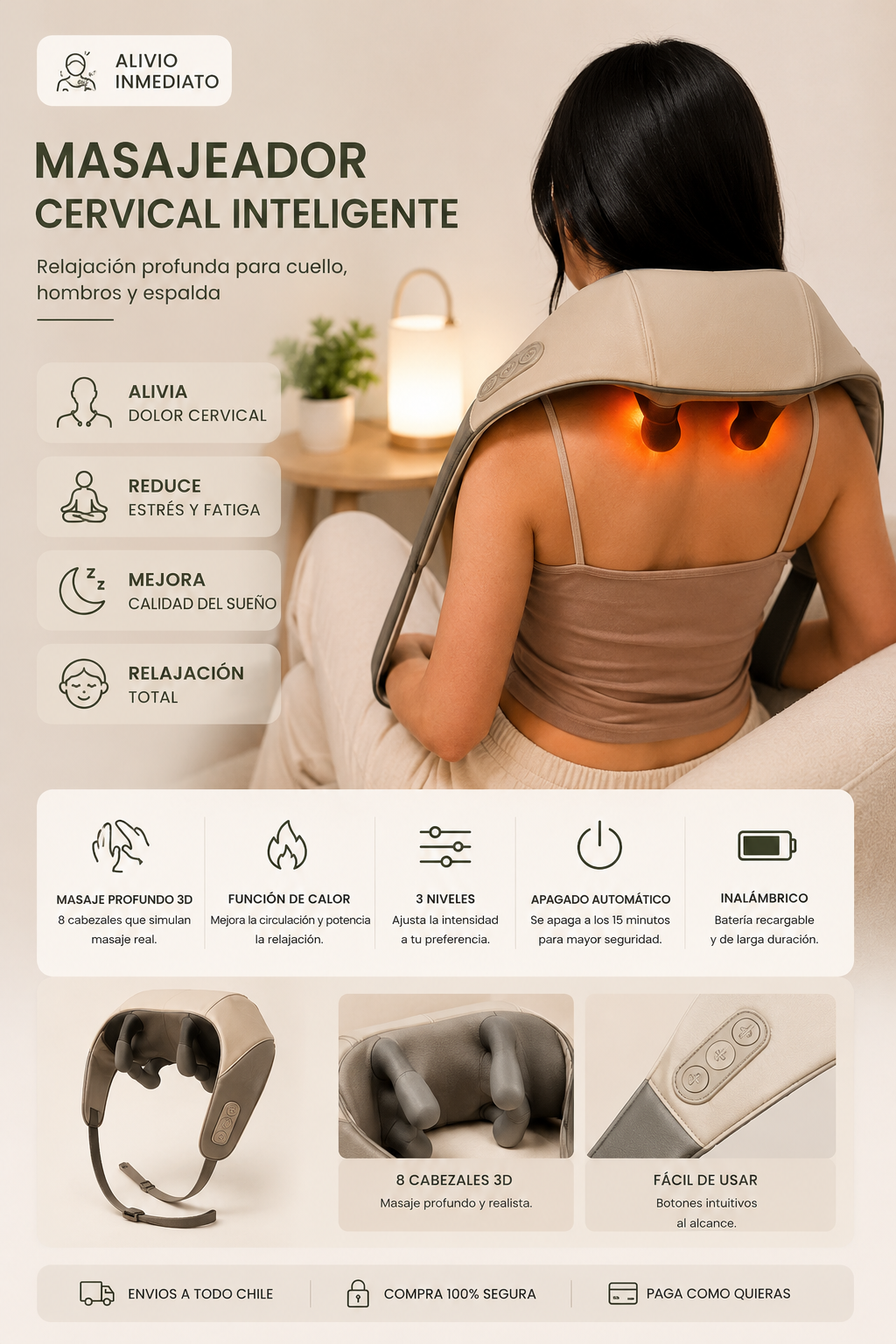 Masajeador inteligente cuello y hombros