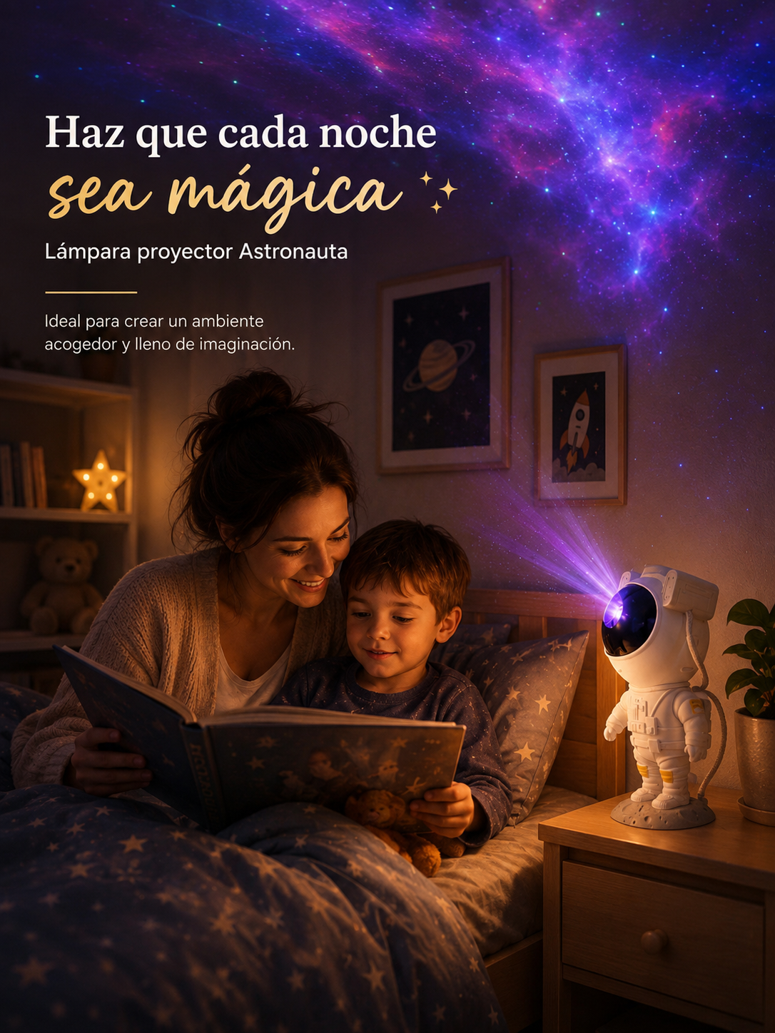 Lampara Astronauta Proyector GALAXIA